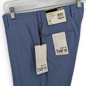 Bar Iii Men's Slim-Fit Wool Blend Stretch Suit Dress Pants Blue 30 x 30